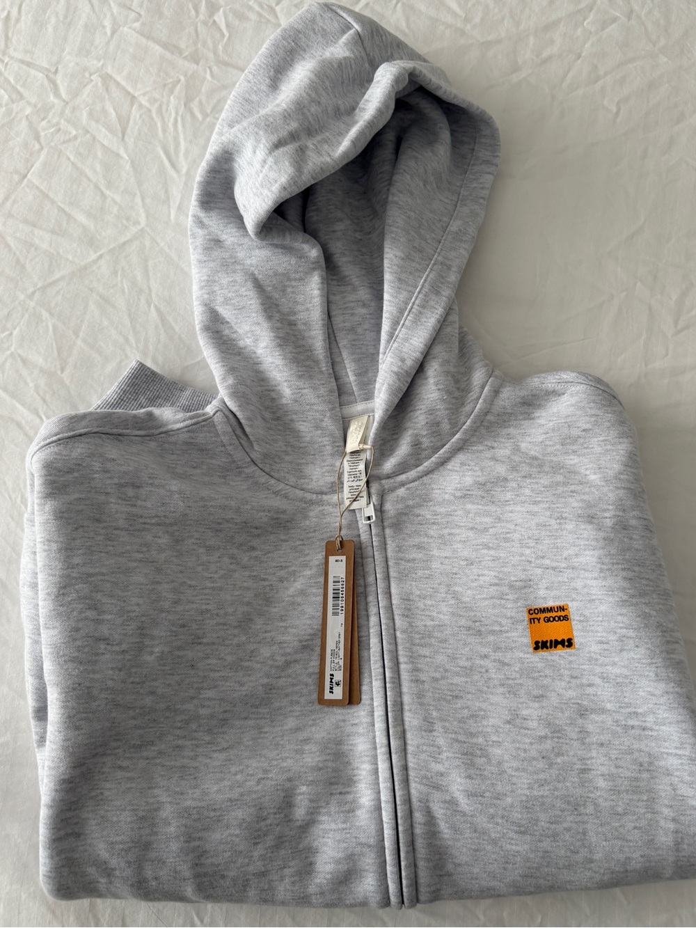 SKIMS x Community Goods Light Gray Zip-Up Hoodie